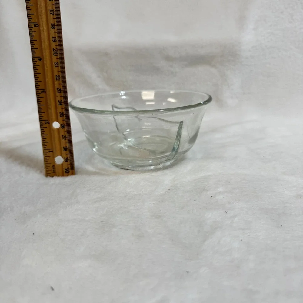 Vintage Clear Glass Divided Serving Dish Candy Nut‎ Bowl Appetizer Condiment